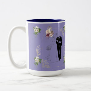 Tasse 2 Couleurs Romance en fleurs violet clair