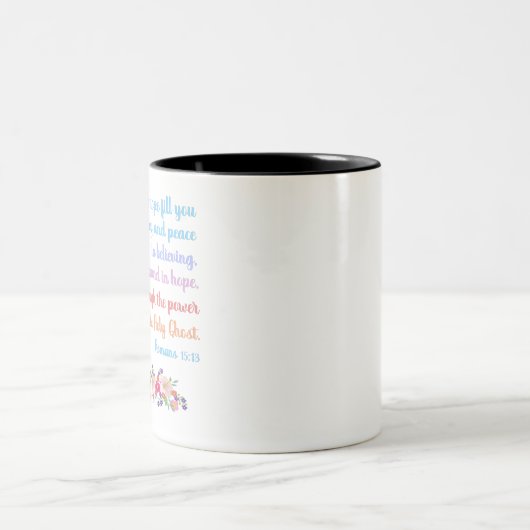 Tasse 2 Couleurs Romans 15 Bible Verse Design (Centre)