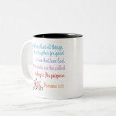 Tasse 2 Couleurs Romans 8 Verset Bible Design (Devant gauche)