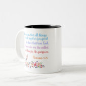 Tasse 2 Couleurs Romans 8 Verset Bible Design (Devant gauche)