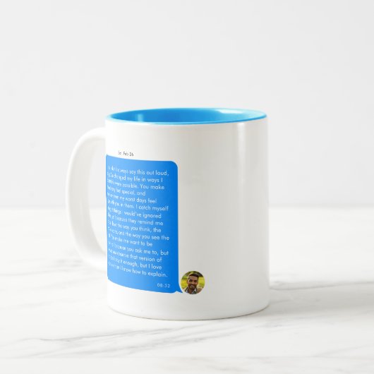 Tasse 2 Couleurs Romantic Instant Messenger Custom Message (Devant gauche)