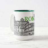 Tasse 2 Couleurs rome voyage souvenir café muette (Devant gauche)