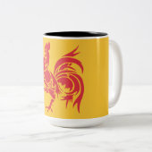 Tasse 2 Couleurs Rooster rouge (Drapeau de Wallonie) (Devant droit)