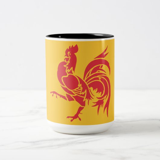 Tasse 2 Couleurs Rooster rouge (Drapeau de Wallonie) (Centre)