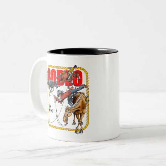 Tasse 2 Couleurs Roping d'équipe (Devant gauche)