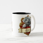 Tasse 2 Couleurs Rose argentée et rouge (Devant droit)
