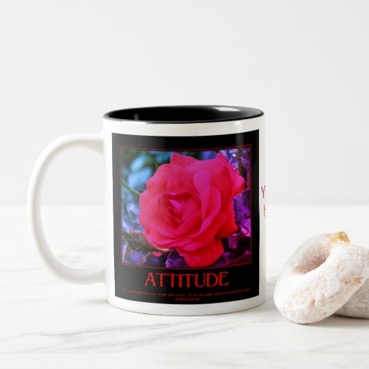 Tasse 2 Couleurs Rose Avec Thorns Life Citation Inspirationnelle (Avec donut)