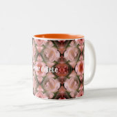 Tasse 2 Couleurs Rose blanche Abstraite teintée personnalisée (Devant droit)