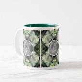 Tasse 2 Couleurs Rose blanche Floral Abstrait Ajouter votre propre (Devant gauche)