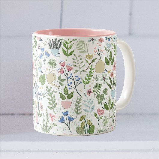 Tasse 2 Couleurs Rose Bleu Pot Plante Fleurs verdure