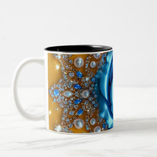 Tasse 2 Couleurs Rose bleue ornementale luxueuse avec diamant