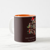 Tasse 2 Couleurs Rose Brown Gold Red Green Joyeux Noël Folio (Devant gauche)