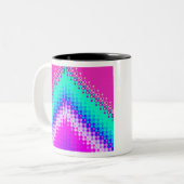 Tasse 2 Couleurs Rose chaud Pixellée Mountain (Devant gauche)