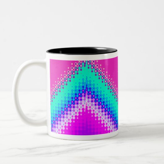 Tasse 2 Couleurs Rose chaud Pixellée Mountain (Gauche)