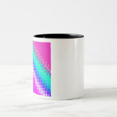 Tasse 2 Couleurs Rose chaud Pixellée Mountain (Centre)
