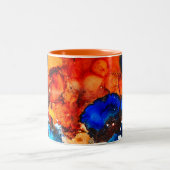 Tasse 2 Couleurs Rose d'art abstrait orange rouille (Centre)