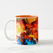 Tasse 2 Couleurs Rose d'art abstrait orange rouille (Gauche)