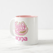 Tasse 2 Couleurs Rose de cadeau de Nanna (Devant gauche)