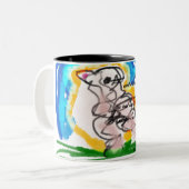 Tasse 2 Couleurs rose de jésus mort (Devant gauche)