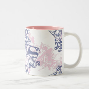 Tasse 2 Couleurs Rose de Supergirl et motif pourpre