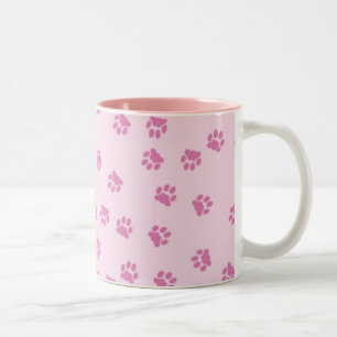 Tasse 2 Couleurs Rose d'empreintes de pattes