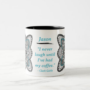Tasse 2 Couleurs Rose des vents dessinée à la main avec citation