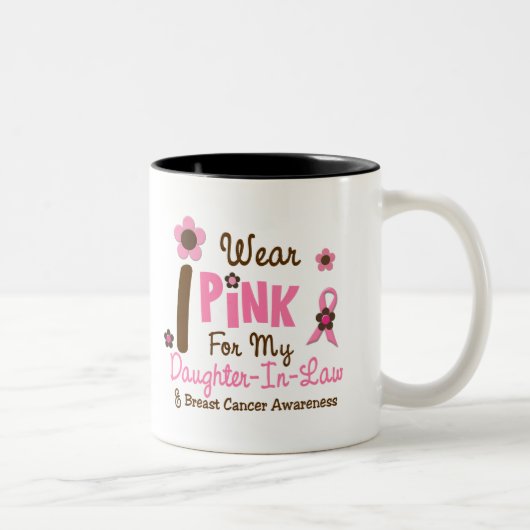 Tasse 2 Couleurs Rose d'usage du cancer du sein I pour ma (Droit)