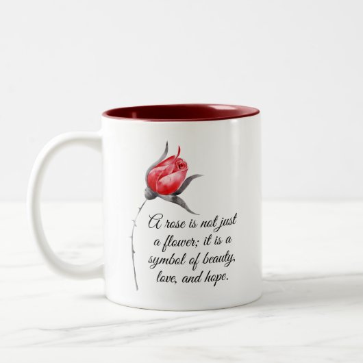 Tasse 2 Couleurs Rose élégant avec devis inspirant (Gauche)