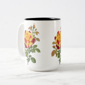 TASSE 2 COULEURS ROSE FLOWER DESIGN (Devant gauche)