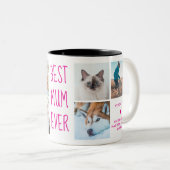 Tasse 2 Couleurs Rose fluo | Meilleure maman Jamais Custom Photo Mu (Devant droit)