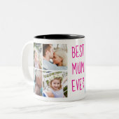 Tasse 2 Couleurs Rose fluo | Meilleure maman Jamais Custom Photo Mu (Devant gauche)