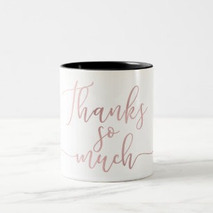 Tasse 2 Couleurs Rose Gold Feuille Écriture Merci Merci Beaucoup