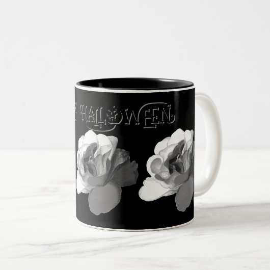 Tasse 2 Couleurs Rose gothique d'Halloween (Devant droit)