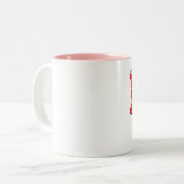 Tasse 2 Couleurs Rose J'aime personnalisé (Devant gauche)