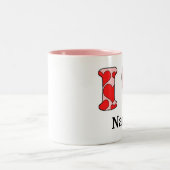 Tasse 2 Couleurs Rose J'aime personnalisé (Centre)
