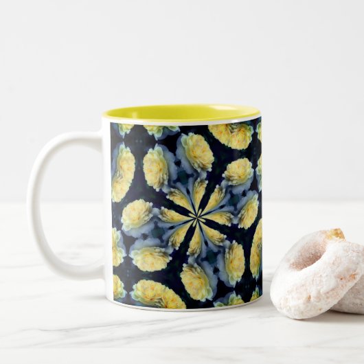 Tasse 2 Couleurs Rose jaune Kaleidoscope (Avec donut)