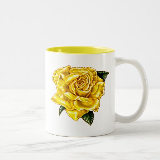 Tasse 2 Couleurs Rose jaune peint (Droit)