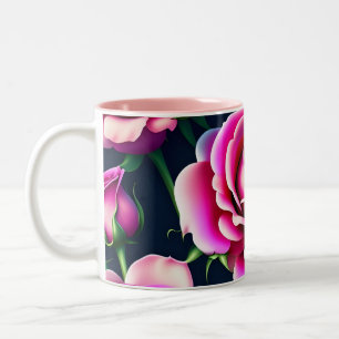 Tasse 2 Couleurs Rose Motif sans couture Valentines Jour Cof à deux