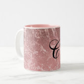 Tasse 2 Couleurs Rose Or rose moderne tendance glam marbre chic (Devant gauche)