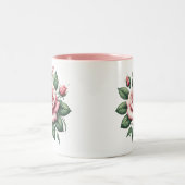 Tasse 2 Couleurs Rose rose avec boue à Accent Rose (Centre)