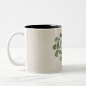 Tasse 2 Couleurs Rose rose et Eucalyptus Coeur Rustique Mariage (Gauche)