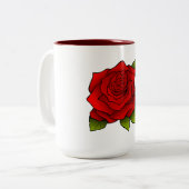 Tasse 2 Couleurs Rose rouge (Devant gauche)