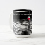 Tasse 2 Couleurs rose rouge en gouttelette d'eau avec citation (Devant gauche)