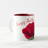 Tasse 2 Couleurs Rose rouge - fête des mères (Devant gauche)