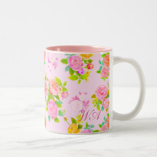 Tasse 2 Couleurs Rose Shabby rose Vintage