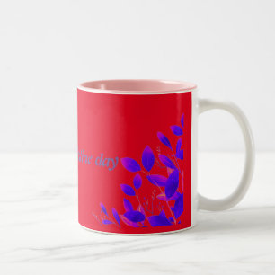 Tasse 2 Couleurs rose violet élégant motif floral