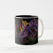 Tasse 2 Couleurs Rose violet Fleur Art personnalisé (Devant droit)