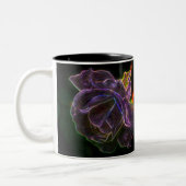 Tasse 2 Couleurs Rose violet Fleur Art personnalisé (Gauche)