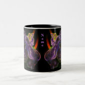 Tasse 2 Couleurs Rose violet Fleur Art personnalisé (Centre)