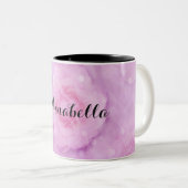 Tasse 2 Couleurs Roses aquarelle (Devant droit)